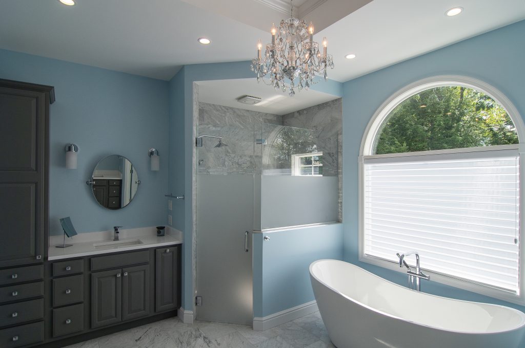 A remodeled bathroom.