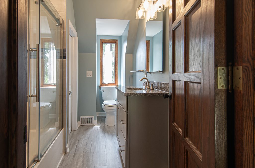 An updated bathroom.