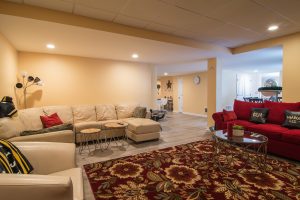 A remodeled basement.