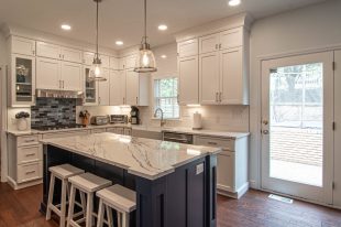 A remodeled kitchen.