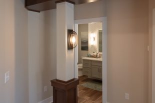 Traditional finished Murrysville Basement using Warmer Tones throughout.